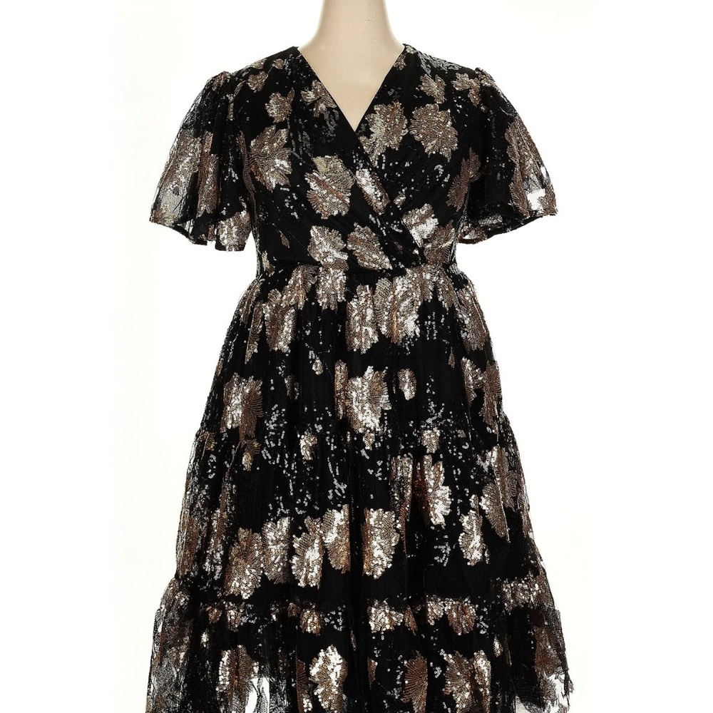 JessaKae Black sequin Midi Dress